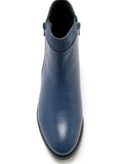 Boots en cuir double zip