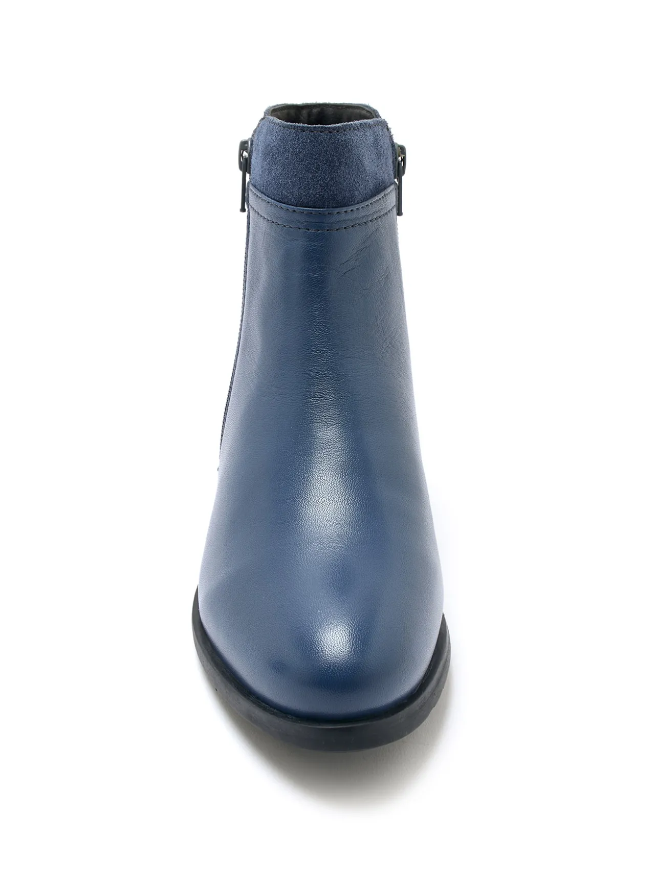 Boots en cuir double zip