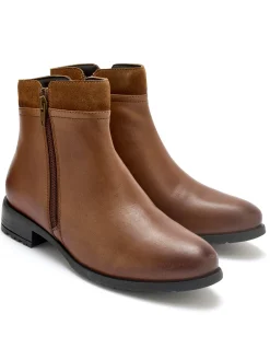 Boots en cuir double zip