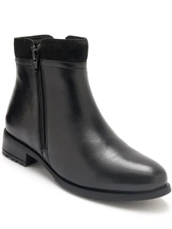 Boots en cuir double zip