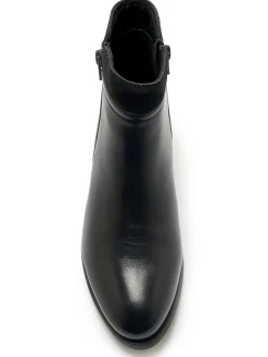 Boots en cuir double zip