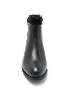 Boots en cuir double zip