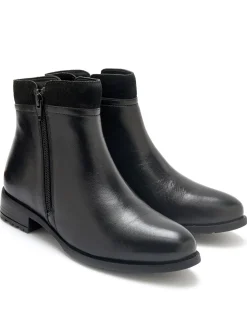 Boots en cuir double zip