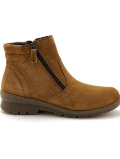 Boots en cuir extensible double zip