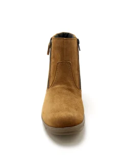 Boots en cuir extensible double zip