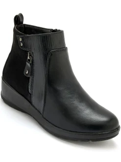 Boots fourrées compensées double zip