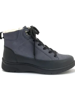 Boots fourrées cuir velours et caoutchou