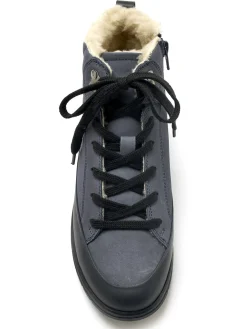 Boots fourrées cuir velours et caoutchou