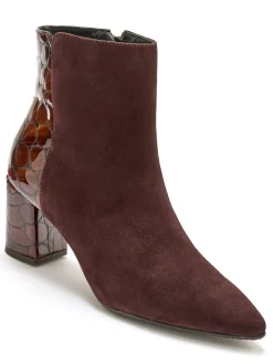 Boots zippées cuir velours