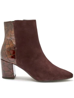 Boots zippées cuir velours