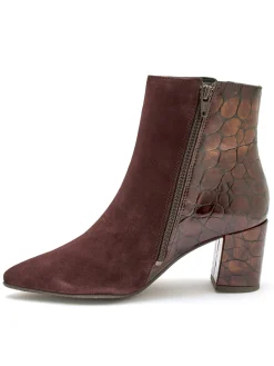 Boots zippées cuir velours