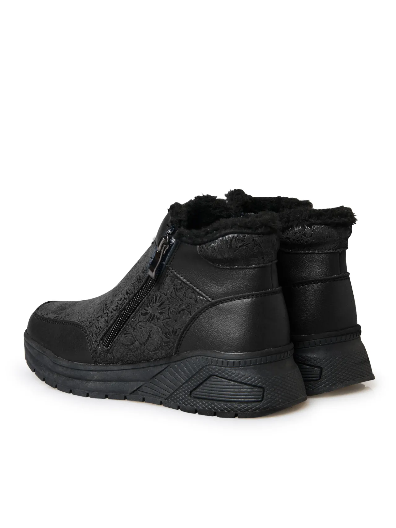 Boots zippées fourrées