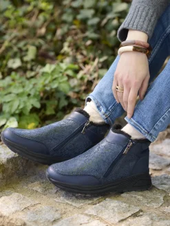 Boots zippées fourrées