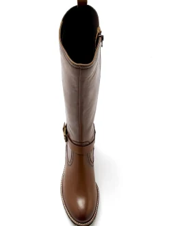 Bottes tout cuir zip et élastiques