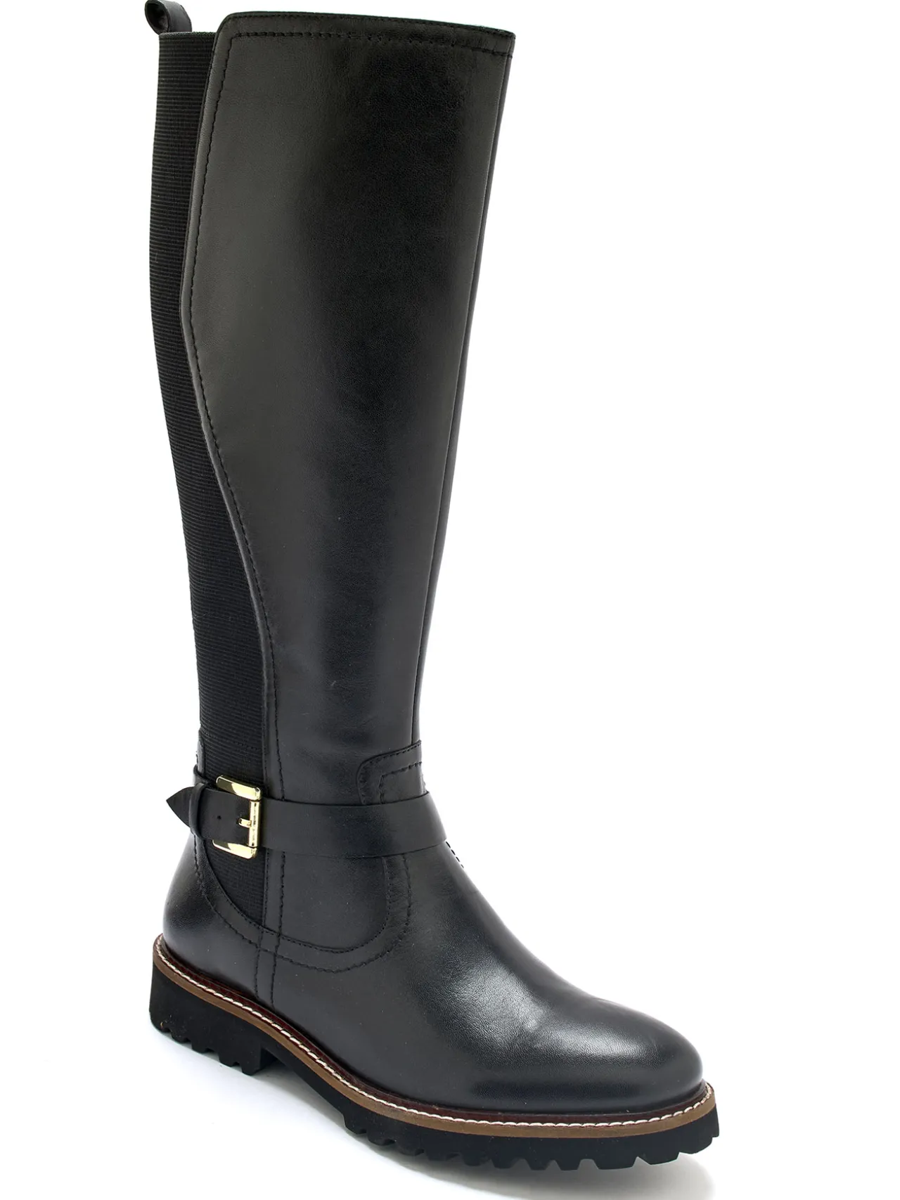 Bottes tout cuir zip et élastiques
