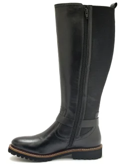 Bottes tout cuir zip et élastiques