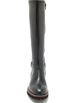 Bottes tout cuir zip et élastiques