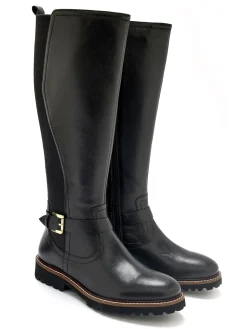Bottes tout cuir zip et élastiques