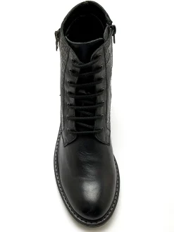 Bottines avec zip et lacets