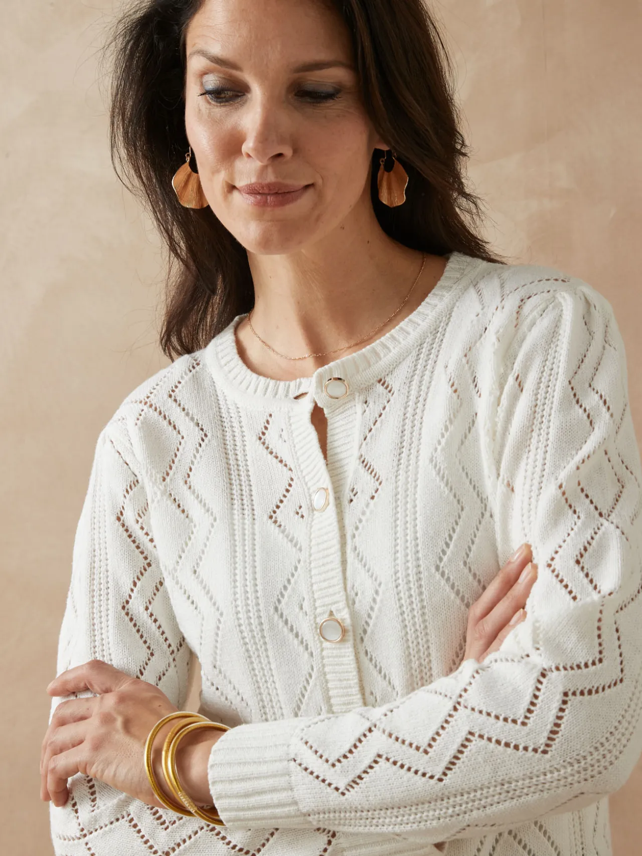 Cardigan en maille fantaisie