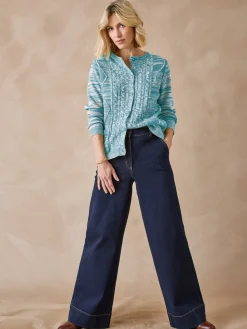 Cardigan en maille torsadée