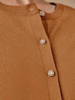 Cardigan élégant boutons-bijoux