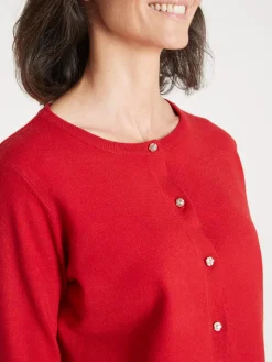 Cardigan élégant boutons-bijoux