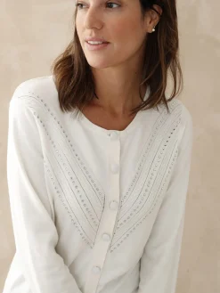 Cardigan point fantaisie détails rivets