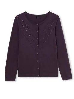 Cardigan point fantaisie détails rivets