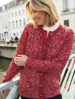 Cardigan torsadé col rond