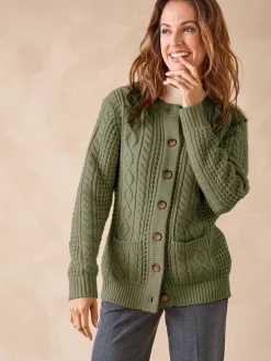 Cardigan torsadé col rond