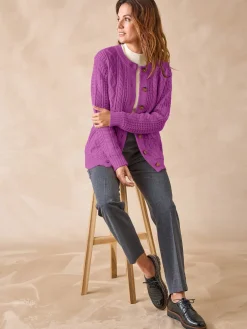 Cardigan torsadé col rond