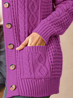 Cardigan torsadé col rond