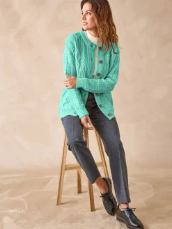 Cardigan torsadé col rond