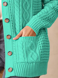 Cardigan torsadé col rond