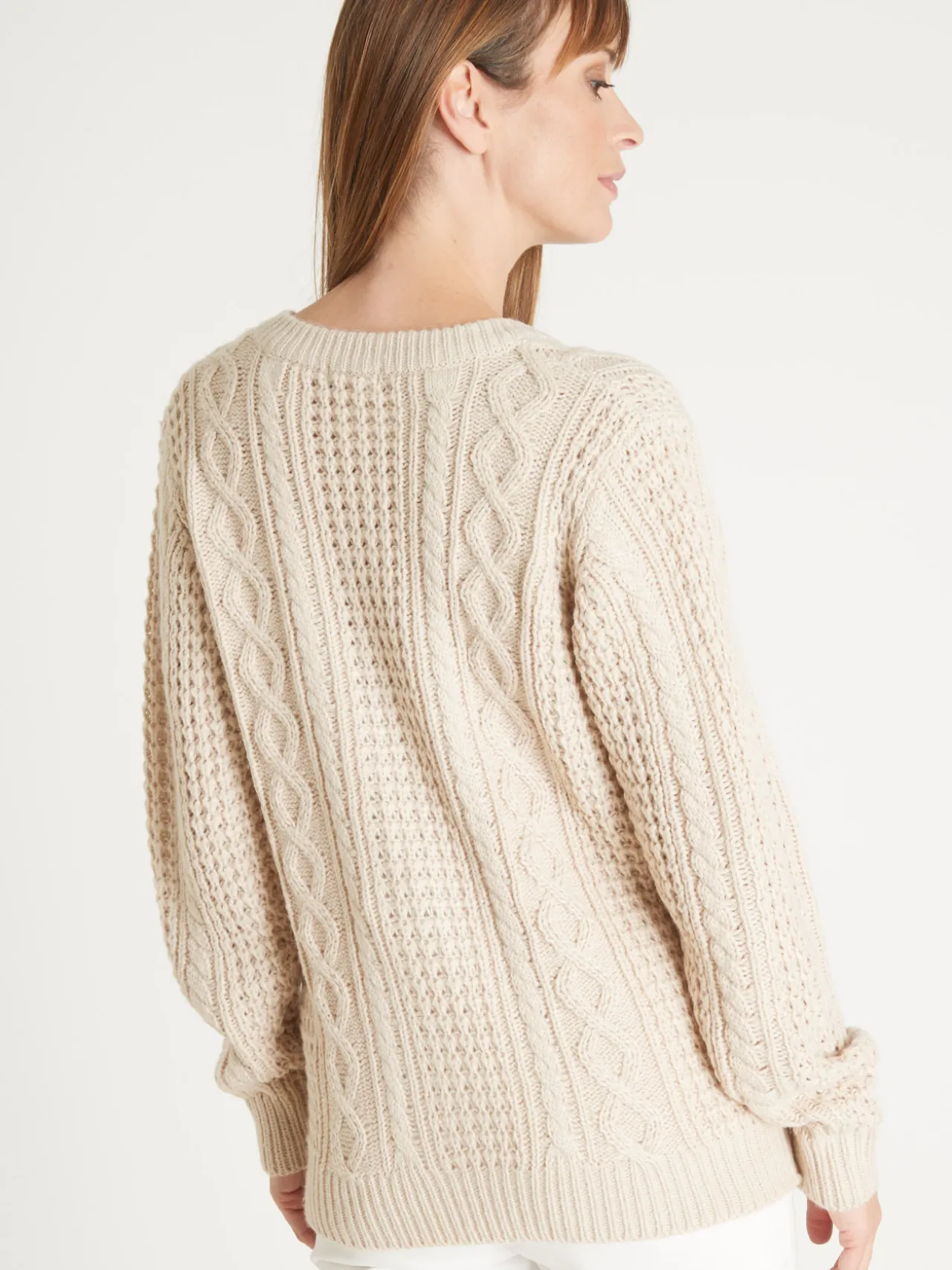 Cardigan torsadé col rond