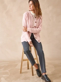 Cardigan torsadé col rond