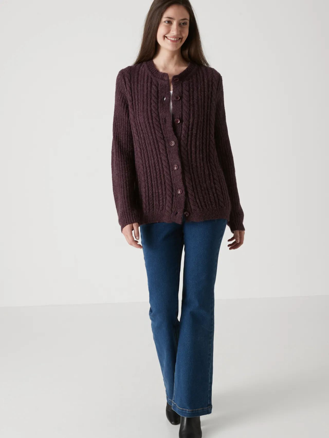 Cardigan torsadé laine et mohair