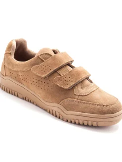 Chaussures cuir à scratch extra-larges