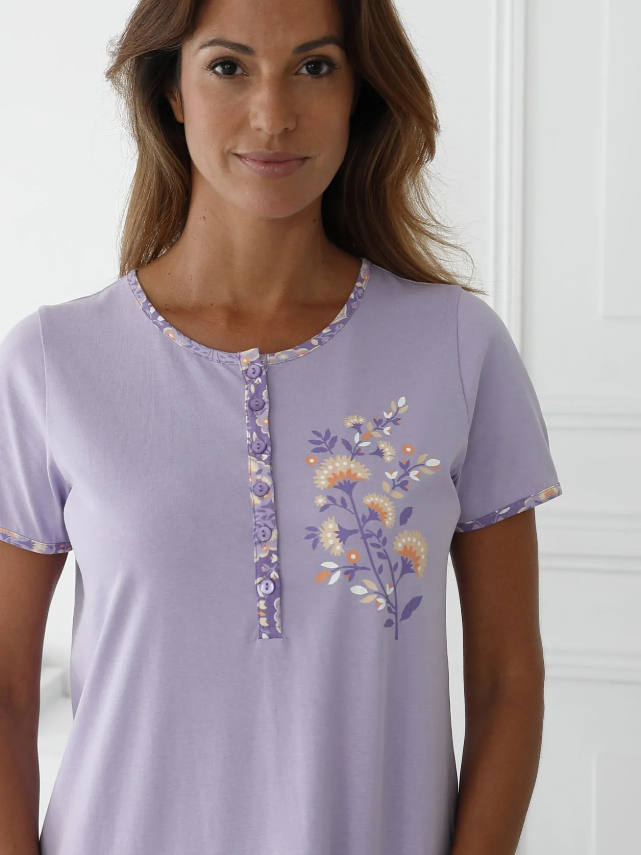 Chemise de nuit courte forme liquette