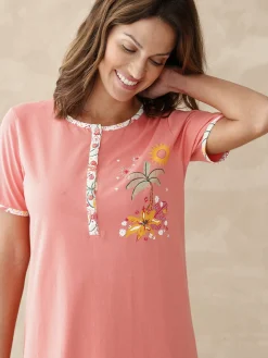 Chemise de nuit courte manches courtes