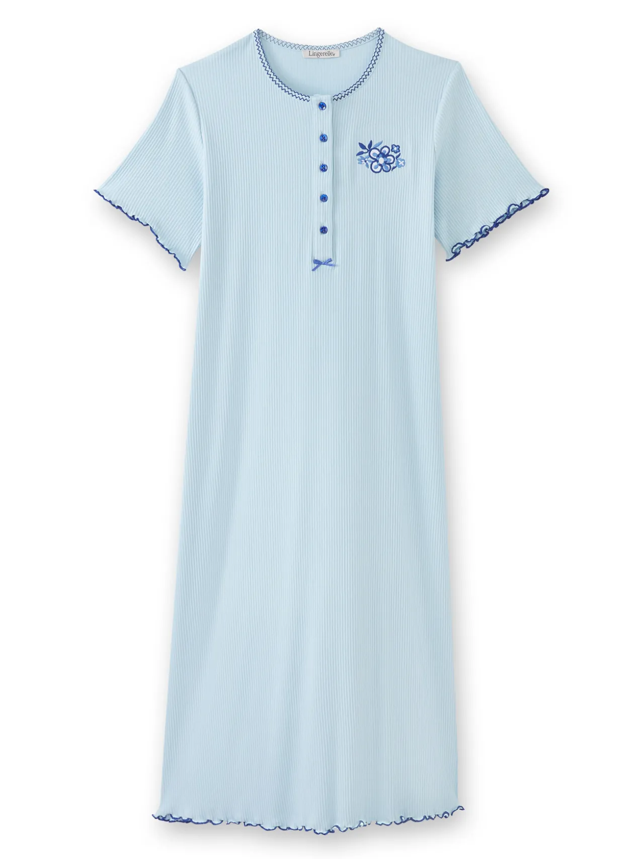 Chemise de nuit longue, interlock