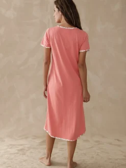 Chemise de nuit longue manches courtes