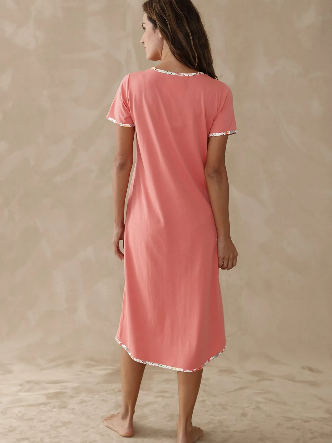 Chemise de nuit longue manches courtes