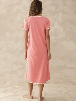 Chemise de nuit longue manches courtes