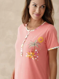 Chemise de nuit longue manches courtes