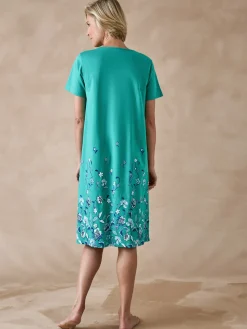 Chemise de nuit manches courtes coton