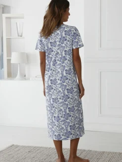 Chemise de nuit manches courtes en coton