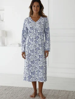 Chemise de nuit manches longues en coton