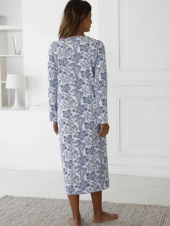 Chemise de nuit manches longues en coton